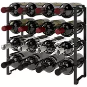 Homestar Stojalo za vino 425x165x41 cm Črno