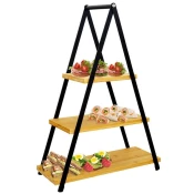 Vilde 139201 - Trospratni stalak za serviranje od bambusa - 38 × 16,5 × 53 cm
