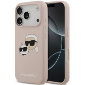 Karl Lagerfeld Liquid Silicone Double Heads MagSafe Zadnji Pokrov za iPhone 17 Pro Roza