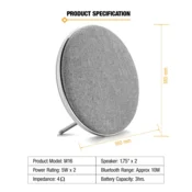 Bluetooth zvucnik Jonter M16 BTSM1/ 16 sivi