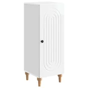 Vidaxl Strani šal Bela visok sijaj 33 x 34,5 x 90 cm Inženirski les