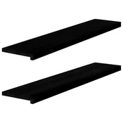 Vidaxl Podloge za stopnice 2 kosa rjavo-črne 120x30x2 cm trdna hrastovina