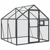 Kavez za ptice antracit 1,79x2x1,85 m aluminijski