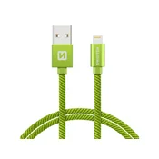Swissten USB - lightning podatkovni in polnilni kabel, zeleni, 2 m