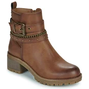 Refresh za ženske. 17291801-CAMEL Škornji 172918 rjavi (36), Rjava, 3 do 5 cm, Zip, Priložnostno