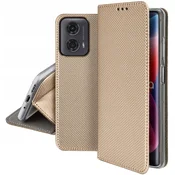 shumee Ovitek za pametno knjigo Motorola Moto G24/G04, zaprt ovitek, zlat + steklo