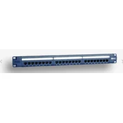 slomart EmiterNet Patch panel 19, 24xRJ45 UTP Cat.6 (1U) s polico, moder (PoE)