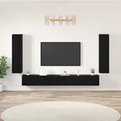 TV Jedinice Zidne 4 pcs Crni hrast Konstruirano drvo