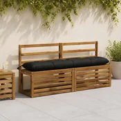 vidaXL Blazina za klop VIANEN 100% poliester Črna 160 x 30 x 12 cm