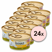 Pločevinka Gourmet GOLD - pečeni in dušeni koščki kunca in jetrc, 24x85g, 17+7 GRATIS