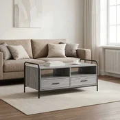 vidaXL Klubska miza Siva Sonoma 99,5 x 49 x 46 cm Inženirski les