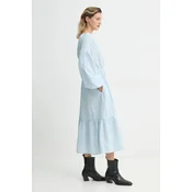 Pamucna haljina Levis JOLENE LS MAXI DRESS midi, širi se prema dolje, 001HS