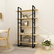 Greatstore 5-nadstropna knjižna omara 100x30x175 cm iverna plošča