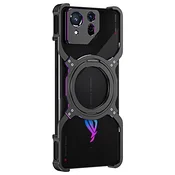 GS Zaščitno ohišje s stojalom in pokrovom kamere za ASUS ROG Phone 8 5G/8 Pro 5G za MagSafe, črno/vijolično