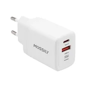 Mossily Punjac JT-G45P, USB-A + Type-C, 45W PD + QC 3.0, Beli