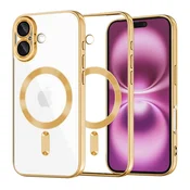 Ovitek Techsuit Luxury Crystal MagSafe za iPhone 16 Plus - zlat