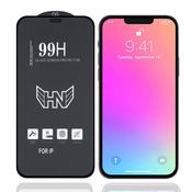 9H kaljeno zaščitno steklo za iPhone 13 Pro Max | Črn rob, Full Glue