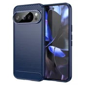 TPU gel ovitek Brushed Carbon za Google Pixel 10/10 Pro - moder