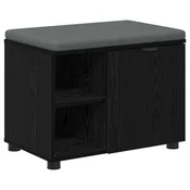Vidaxl Haldna klop Črni Hrast 60 x 38 x 46 cm Oblikovan Les in Tkanina