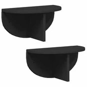Vidaxl Stenska polica 2 szt. Črna 38 x 19 x 19 cm Konstruiran les
