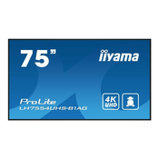 iiyama ProLite LH7554UHS-B1AG 190 cm (75”) Klasse (189.3 cm (74.5”) sichtbar) LCD-Display mit LED-Hintergrundbeleuchtung