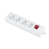 shumee Prenosna štiripolna vtičnica 16A 2P+Z 250V s stikalom, bela GN-470WS