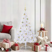 Vidaxl Umestno božično drevo med 150 LED Bela 150 cm PVC in jeklo