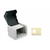 Outdoor Surface Mount Box IP44, surface mount, hinged lid, incl. inlet for 2x Keystone Modules