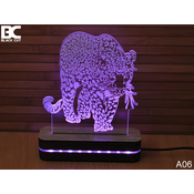Black Cut 3D Lampa Jaguar, Roze