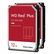 Paket od 2 Western Digital WD Red Plus 12TB 128MB 3 5 inca SATA 6Gb/s - interni NAS tvrdi disk (CMR)