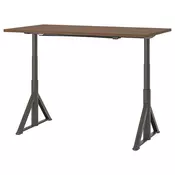 IDASEN Podesivi radni sto, smeda/tamnosiva, 160x80 cm