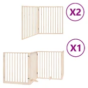 Vidaxl Ograda za pse z vrati zložljiva 8 panelov 640 cm topolovina