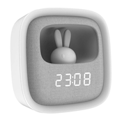 LED Zatemnitvena mala nočna svetilka z budilko BUNNY LED/1,2W/5V 3000K