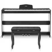 VEVOR Digitalno klavir 88 tipk z utežmi 1317x320x785 mm črno-bel