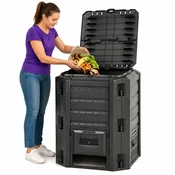 Vidaxl Vrtni kompostnik črn 380 L