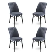 Hanah Home Set stolica Flex, 45x93x42 cm, 4 komada, Antracit-crne
