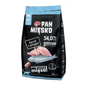 Pan Mięsko PAN MIĘSKO Puranje z lososom - Suha hrana za odrasle mačke, 10 kg