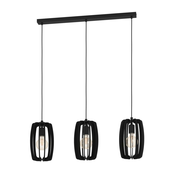 Eglo 900505 - Luster na sajli BAJAZZARA 3xE27/40W/230V crna