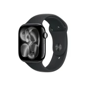 Apple Watch Series 11 GPS 46mm Jet Black Aluminium Case with Black Sport Band - M /L
