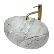 shumee GTM Design Aufsatzwaschbecken 48 cm - Matt Modern Waschbecken ohne Hahnloch - Elegant Aufsatzwaschbecken Oval für Badezimmer und Gäste WC - nur Bad Waschbecken