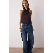 Trendyol Milla ženska bluza Tpraw26Bz00003, tamno braon