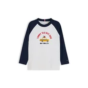 TOMMY HILFIGER Majica marine/rumena/ognjeno rdeča/bela