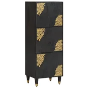 Highboard s policom Crna 40 x 33 x 110 cm Cvrsto drvo manga