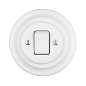 Bohemia-Design - Porcelanski retro jednostavan prekidac sa okvirom br. 7, beo