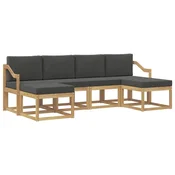 Set vanjskih sofa s jastukom 6 pcs Bijela i antracit Poliester