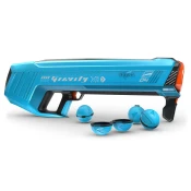 Vodný granátomet s farebným LED displejom SpyraGravity Blue Spyra s integrovanou batériou s USB-C nabíjaním a 4 vodné granáty s dostrelom 16 m SPGR1B