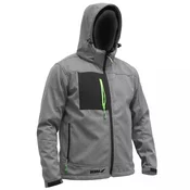 DEDRA Delovna softshell jakna s kapuco, vel.: S, 96% poliester + 4% elastan BH61KS-S Farba: Šedá, Veľkosť: S.