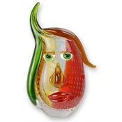 Casa Padrino designer vase face multicolored 19 x 9.9 x H. 30.5 cm - Decorative glass vase - Abstract flower vase - Decorative accessories - Abstract decorative vases