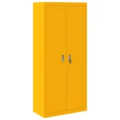 Vidaxl Omarica za shranjevanje Gorčična rumena 80 x 40 x 180 cm Jeklo