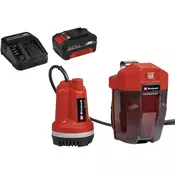 Einhell Aku. Potopna pumpa za cistu vodu GE-PP 18 RB Li i Power-X-Change 18V 4,0 Ah Starter-Kit